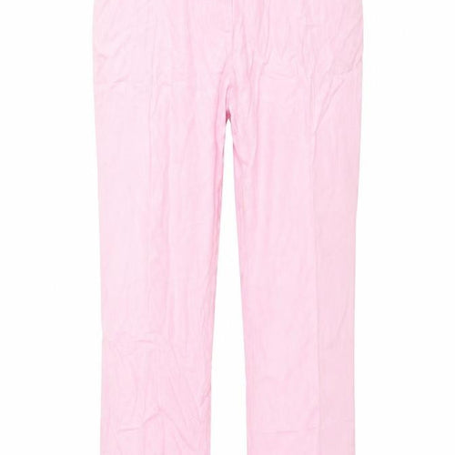 Ann Harvey Women's Pink Lyocell Straight Leg Plus Size 20 Trousers