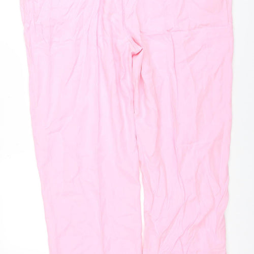 Ann Harvey Women's Pink Lyocell Straight Leg Plus Size 20 Trousers