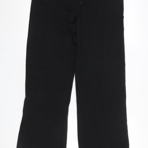 LTS Womens Black Fleece Sweatpants Size 12 Straight Leg