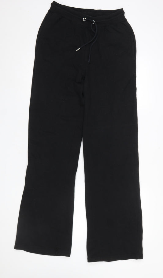 LTS Womens Black Fleece Sweatpants Size 12 Straight Leg