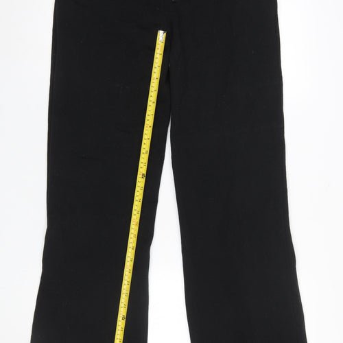 LTS Womens Black Fleece Sweatpants Size 12 Straight Leg