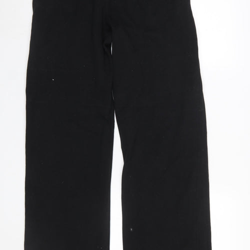 LTS Womens Black Fleece Sweatpants Size 12 Straight Leg