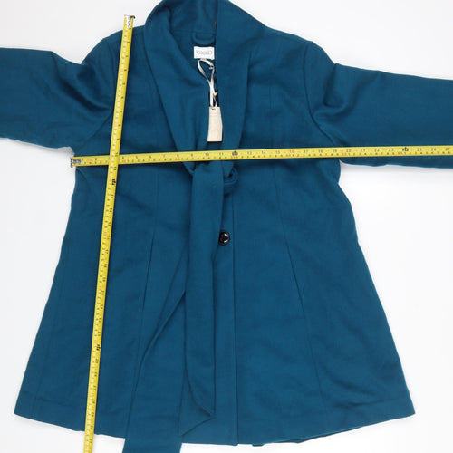 Kaliko Women's Teal Wool Blend Mid-Length Coat Size 12