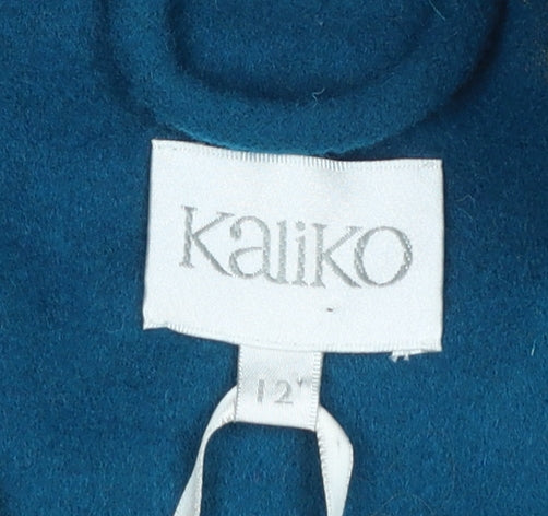 Kaliko Women's Teal Wool Blend Mid-Length Coat Size 12