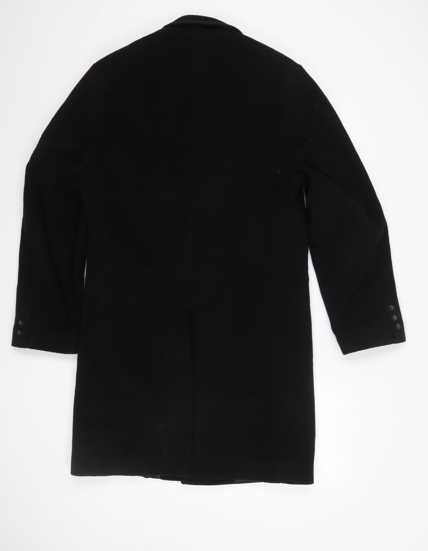 Thomas Nash Men's Black Wool Blend Overcoat Size S Classic Winter Style