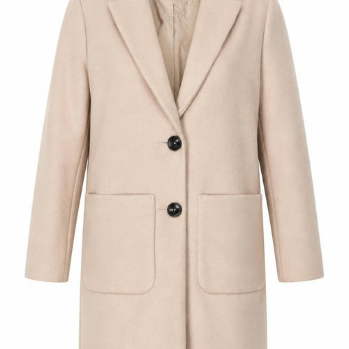 New Look Petite Beige Long Coat Women’s Size 6 Classic Style