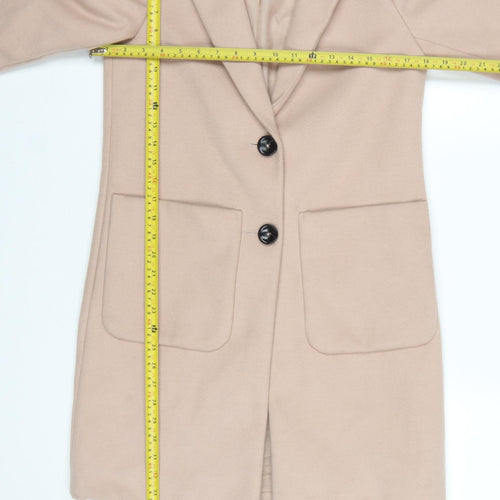 New Look Petite Beige Long Coat Women’s Size 6 Classic Style