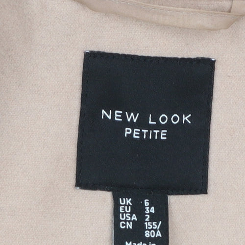 New Look Petite Beige Long Coat Women’s Size 6 Classic Style