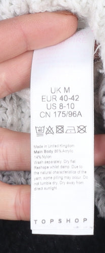 Topshop Women's Multicoloured Mock Neck Chunky Knit Jumper M