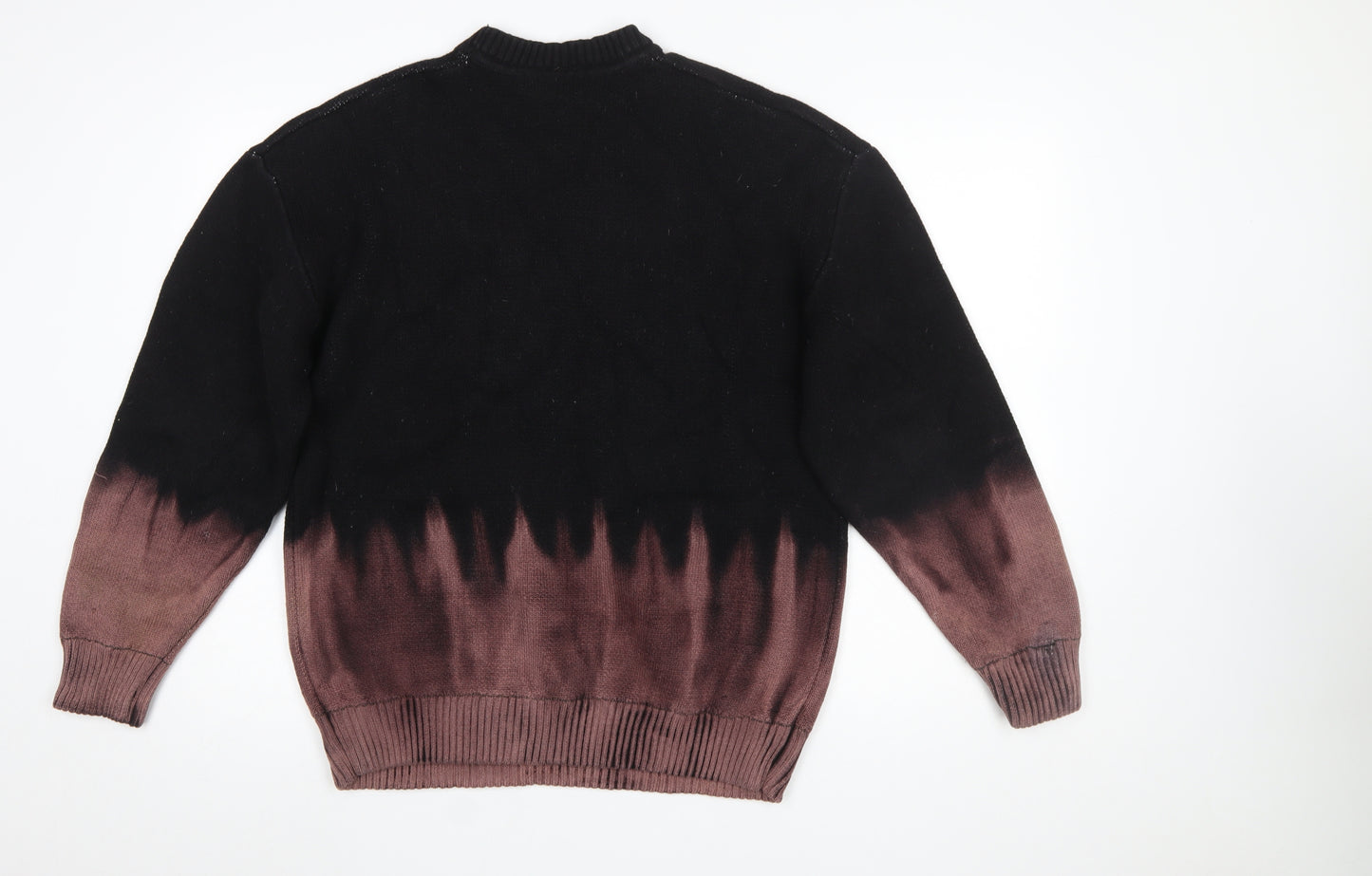 Weekday Men's Black Graphic Knit Cotton Jumper Size S