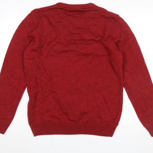 Next Men’s Red Reindeer Christmas Jumper L Knit Crew Neck