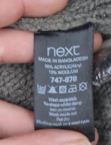 Next Men’s Grey Cable Knit High Neck Button Cardigan L