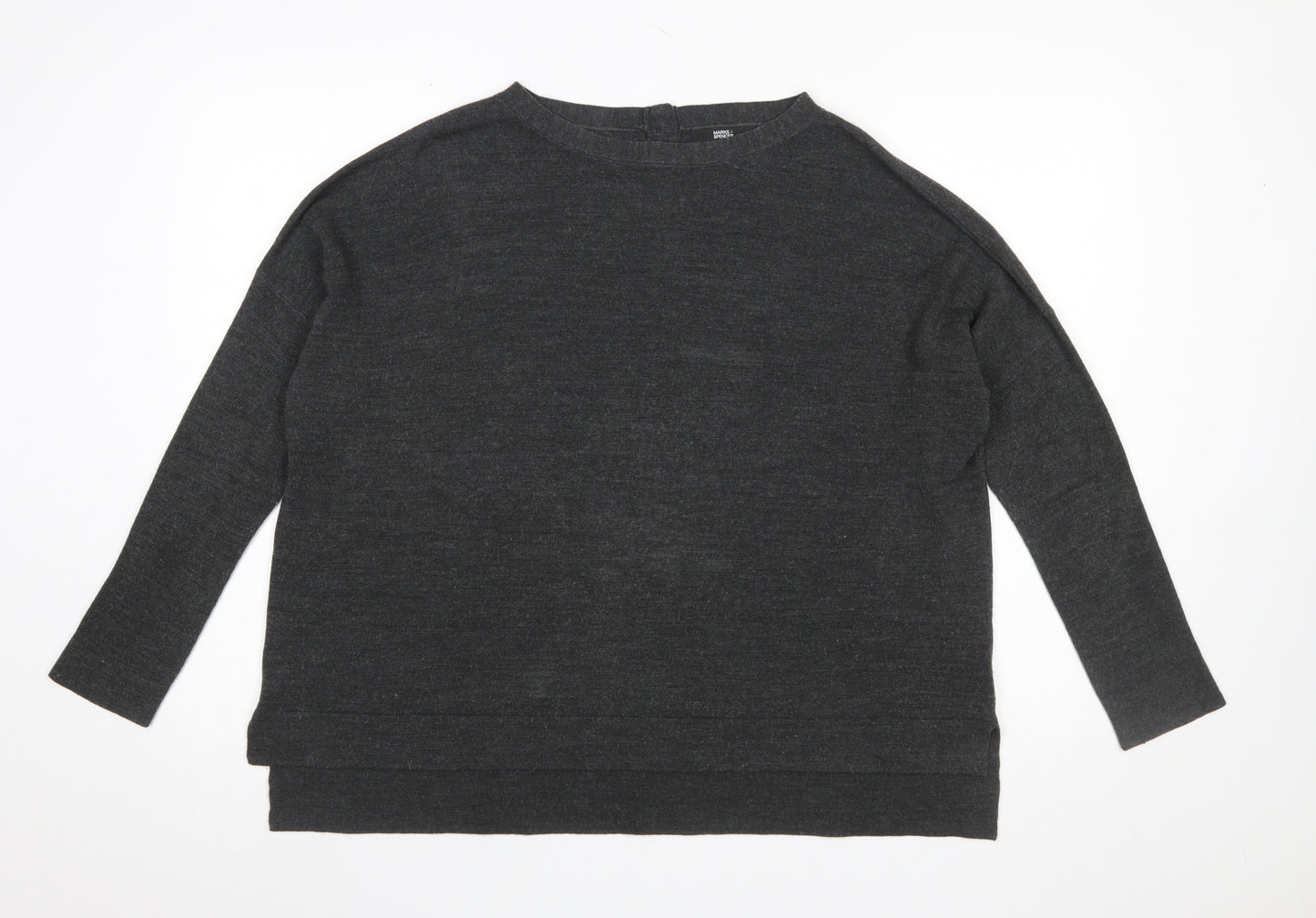 Marks and Spencer Womens Grey Size 16 Acrylic Knit Jumper