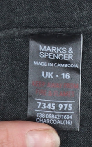 Marks and Spencer Womens Grey Size 16 Acrylic Knit Jumper