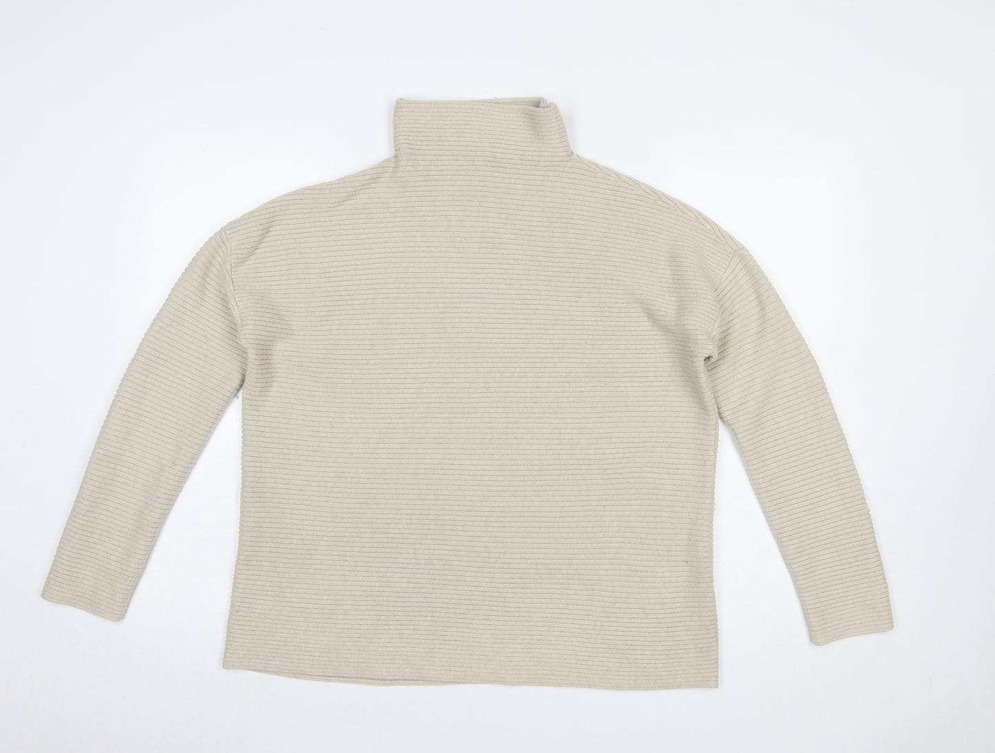 French Connection Women’s Beige Roll Neck Knit Jumper Size M