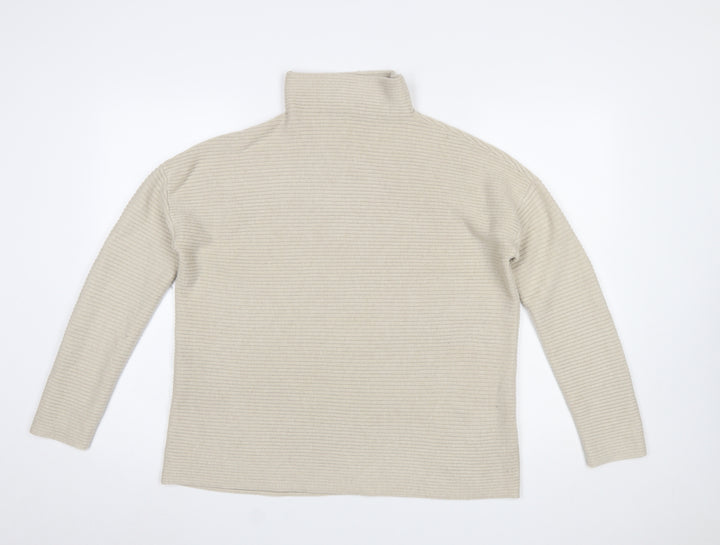 French Connection Women’s Beige Roll Neck Knit Jumper Size M