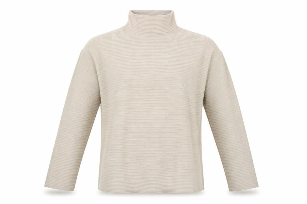 Front view of French Connection Women’s Beige Roll Neck Knit Jumper, size M