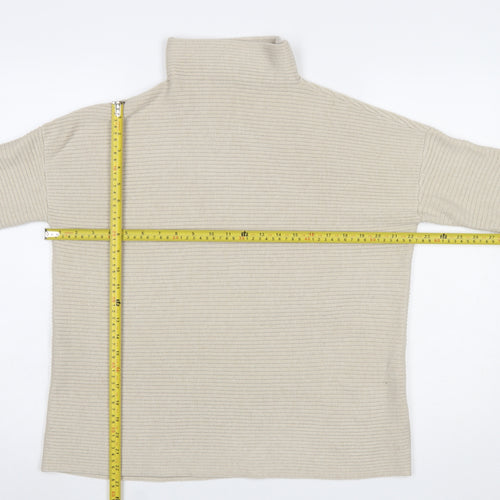 French Connection Women’s Beige Roll Neck Knit Jumper Size M