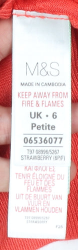 Marks and Spencer Women’s Red Petite Size 6 Crew Neck Cardigan
