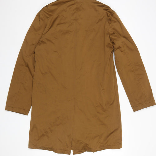 Zara Man Brown Mid-Length Overcoat Men's M 40in Polyester