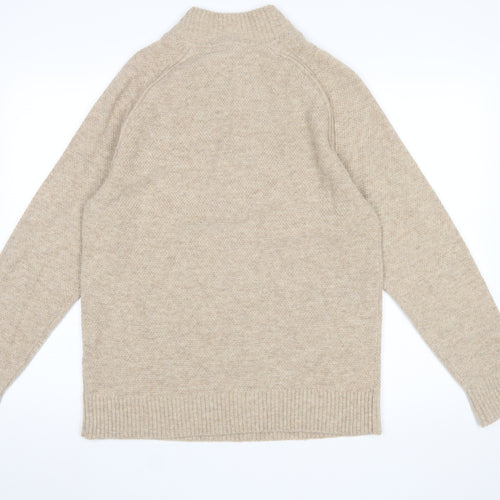 Country Road Men’s Beige Wool Half Zip Jumper Size M