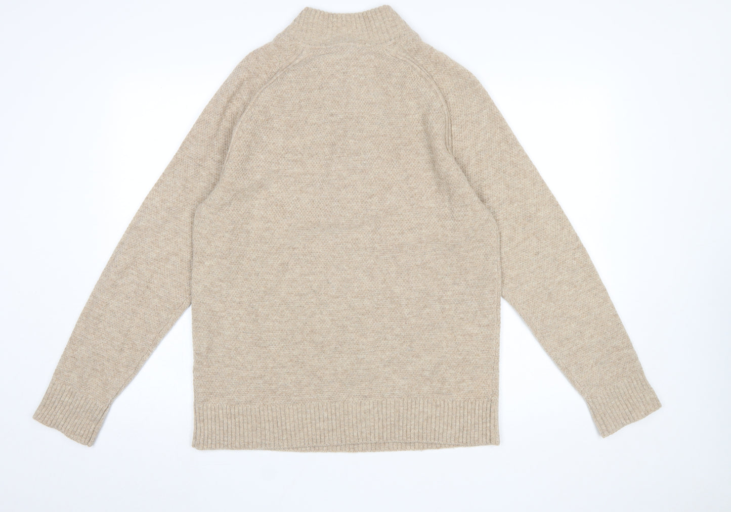 Country Road Men’s Beige Wool Half Zip Jumper Size M