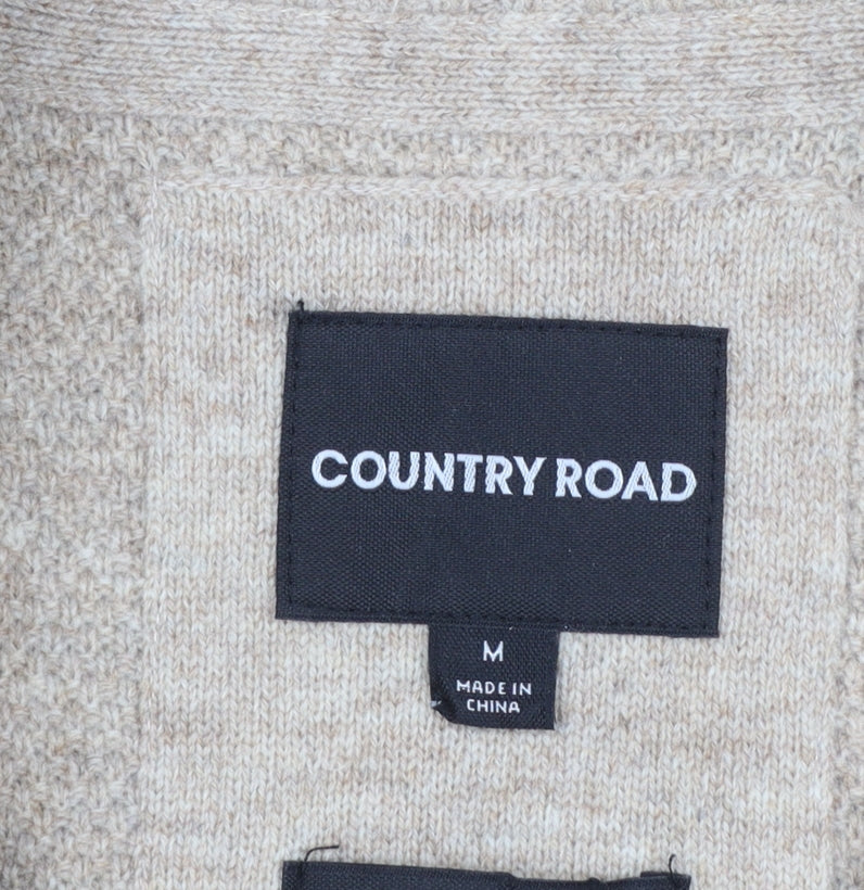 Country Road Men’s Beige Wool Half Zip Jumper Size M