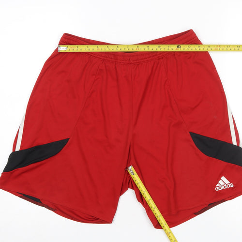 Adidas Men's Red Athletic Gym Shorts Size L Lightweight