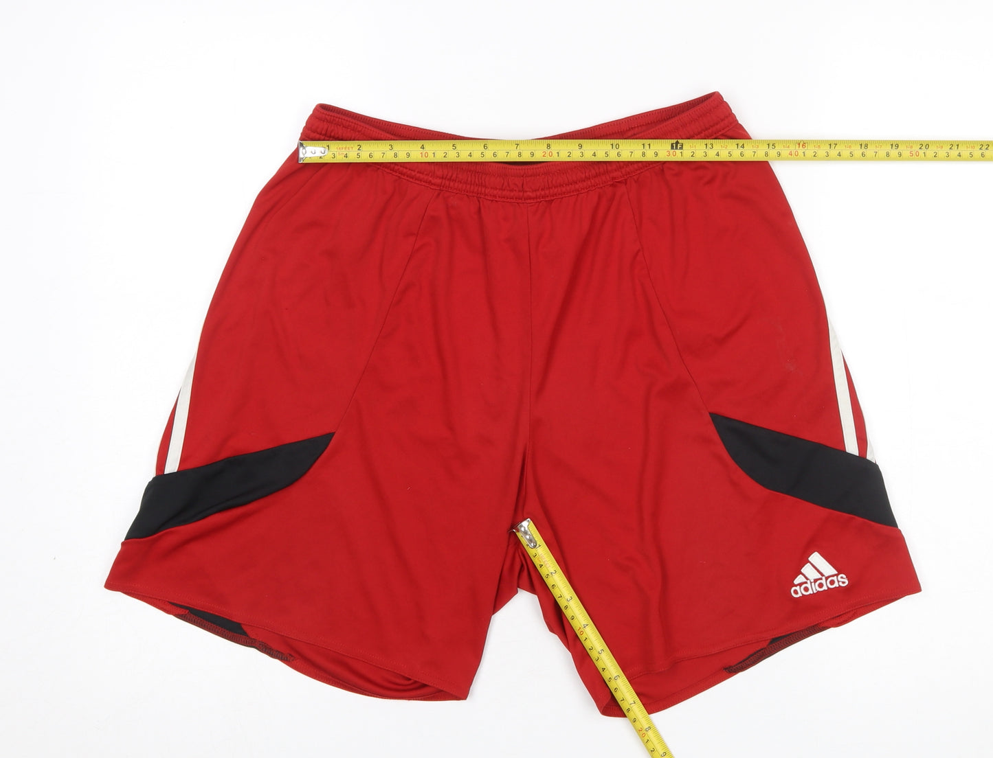 Adidas Men's Red Athletic Gym Shorts Size L Lightweight