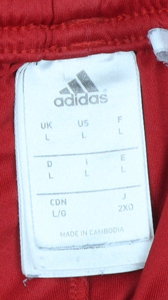 Adidas Men's Red Athletic Gym Shorts Size L Lightweight