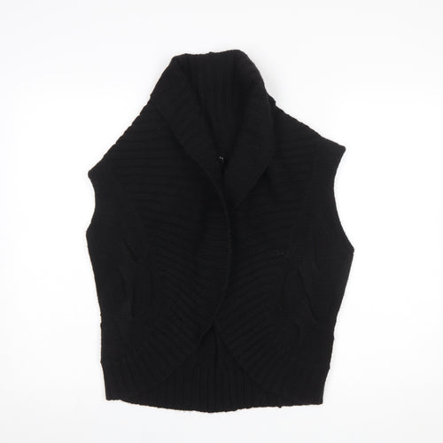 Marks and Spencer Womens Black Knit Sleeveless Cable Vest S