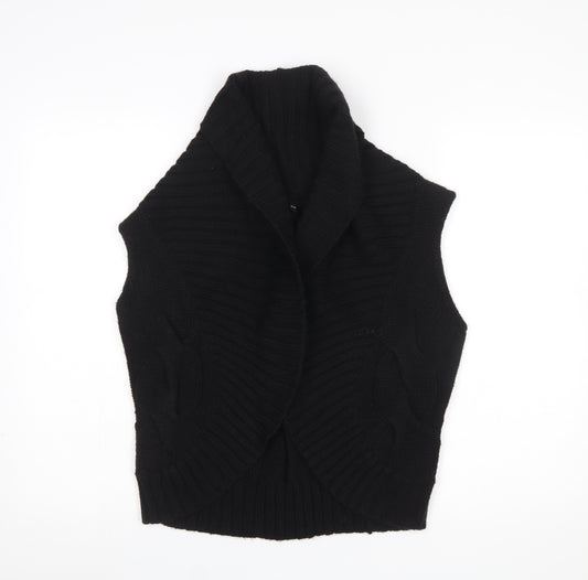 Marks and Spencer Womens Black Knit Sleeveless Cable Vest S