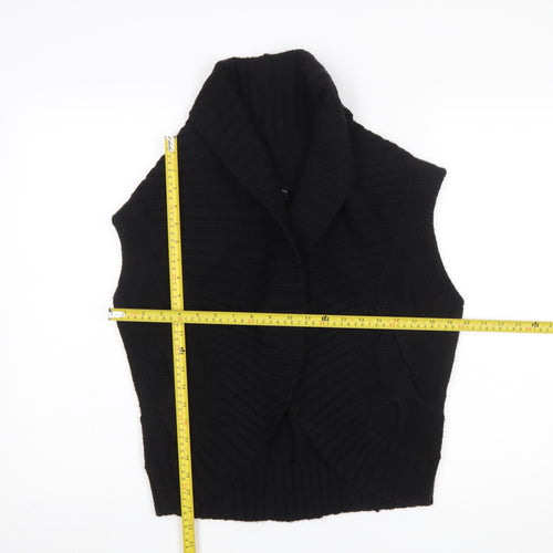 Marks and Spencer Womens Black Knit Sleeveless Cable Vest S
