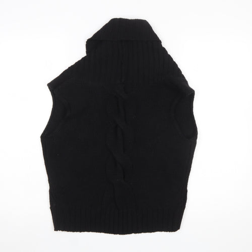 Marks and Spencer Womens Black Knit Sleeveless Cable Vest S