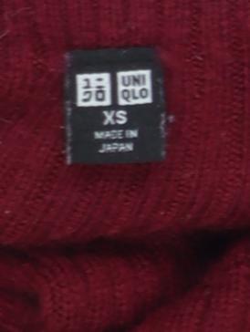 Uniqlo Women Red Wool Roll Neck Long Sleeve Jumper XS