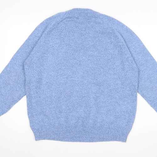 Damart Women's Blue Cable Knit Crew Neck Jumper L