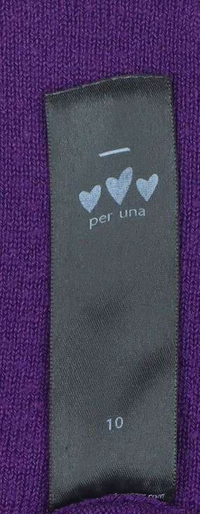 Marks and Spencer Women’s Purple V-Neck Acrylic Jumper Size 10