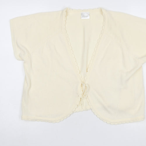 Being Casual Women's Ivory Short Sleeve V-Neck Cardigan Size 20