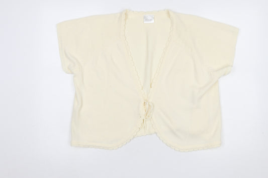 Being Casual Women's Ivory Short Sleeve V-Neck Cardigan Size 20