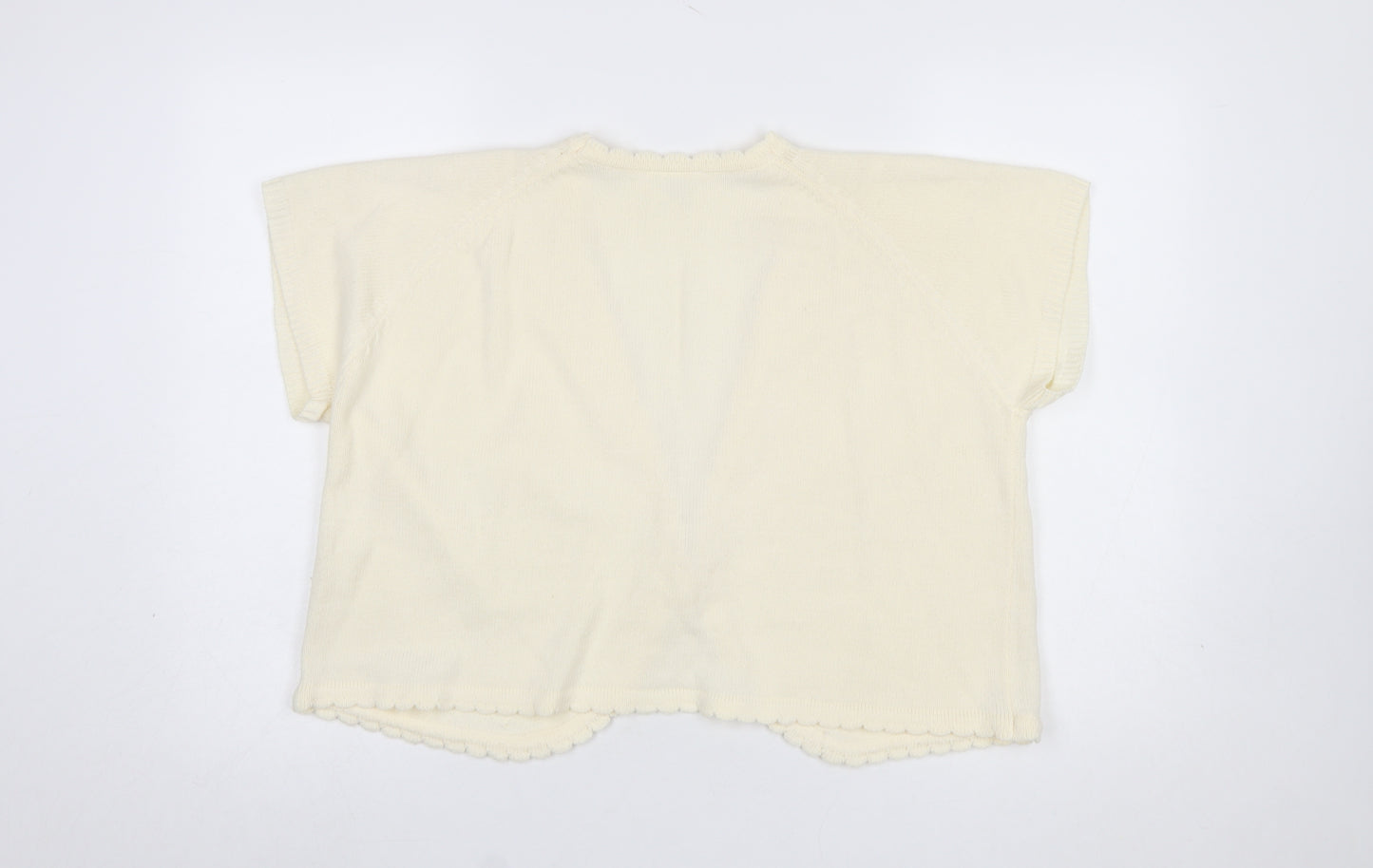 Being Casual Women's Ivory Short Sleeve V-Neck Cardigan Size 20