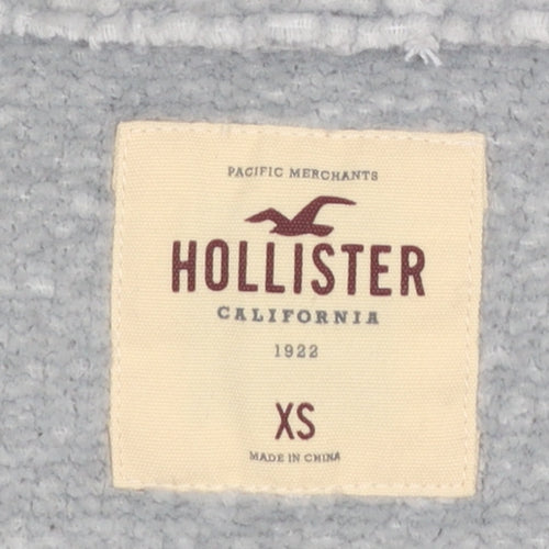 Hollister Women Grey V-Neck Knit Pullover Jumper XS