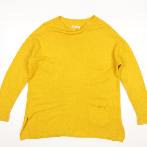 Monsoon Womens Yellow Knit Long Sleeve Crew Neck Pullover Jumper M
