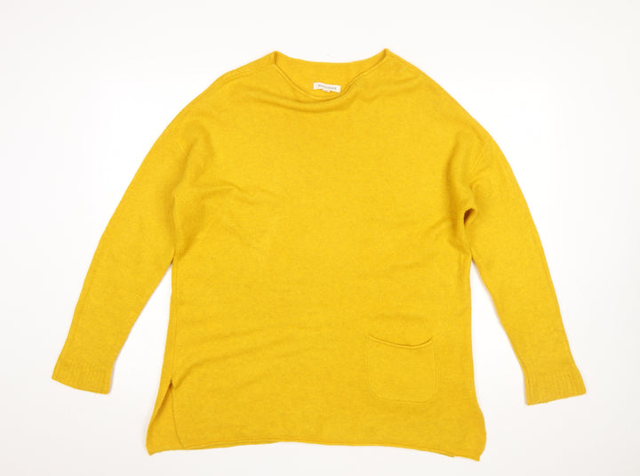 Monsoon Womens Yellow Knit Long Sleeve Crew Neck Pullover Jumper M
