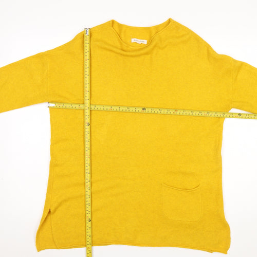 Monsoon Womens Yellow Knit Long Sleeve Crew Neck Pullover Jumper M