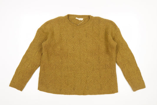 Seasalt Cornwall Women Brown Wool Knit Jumper Size 16