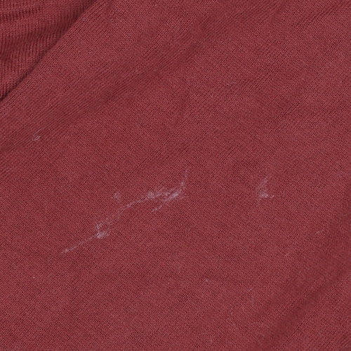 Marks and Spencer Men's Red 1/2 Zip Cotton Jumper Size L