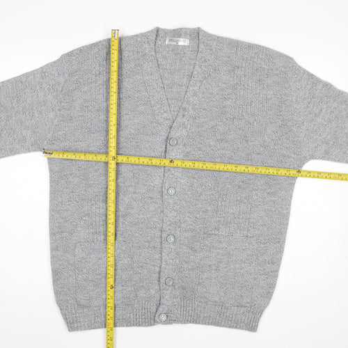 Bellisimo Men's Grey Acrylic V-Neck Button Cardigan XL