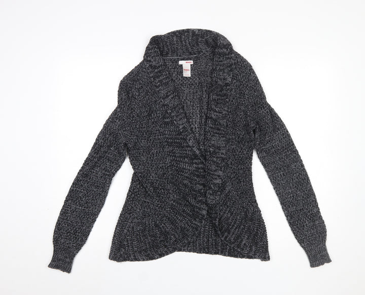 Bongo Womens Grey Chunky Knit Open Cardigan Size M