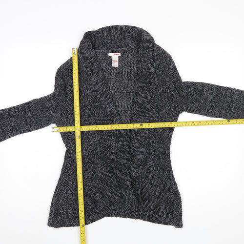 Bongo Womens Grey Chunky Knit Open Cardigan Size M