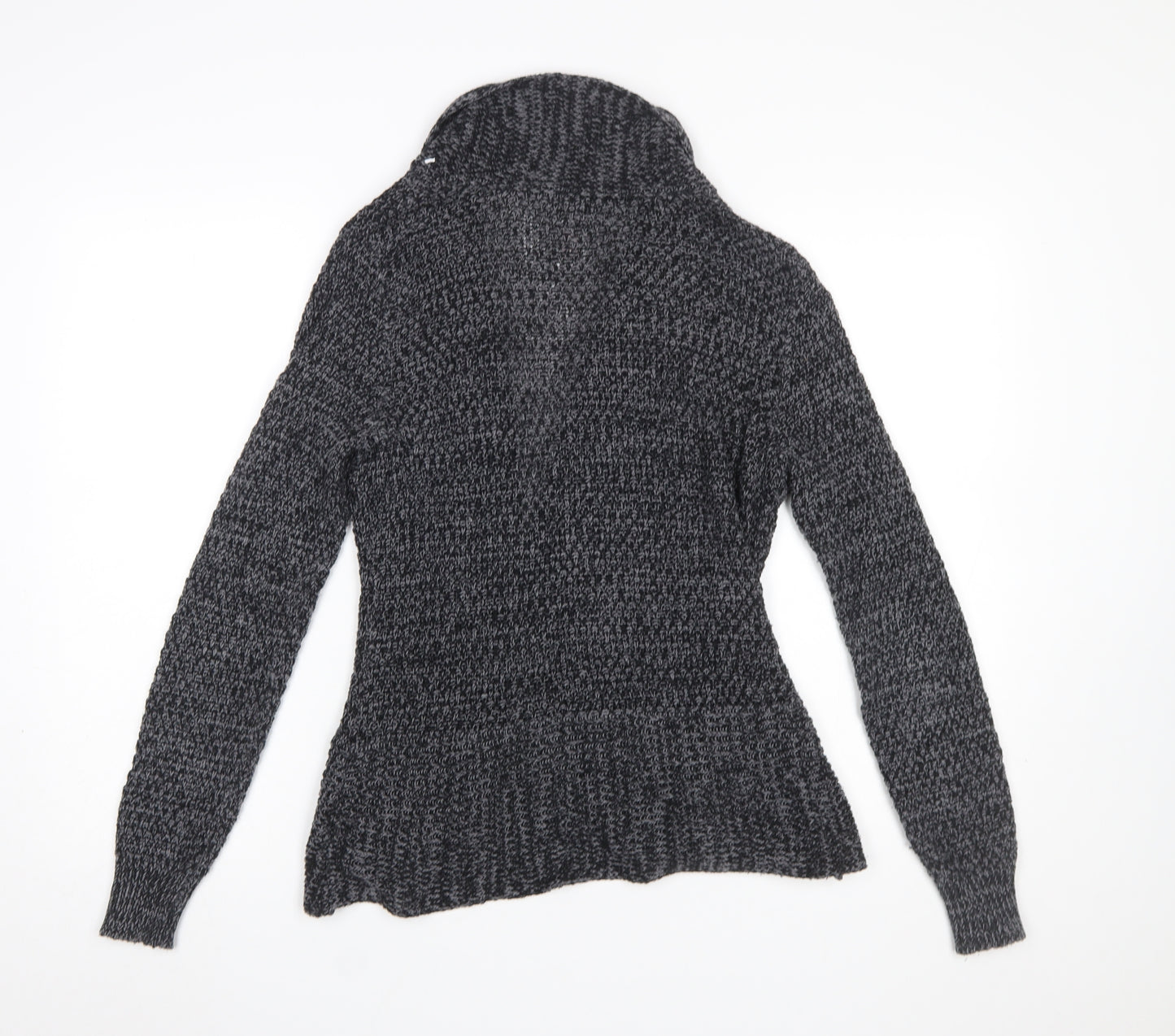 Bongo Womens Grey Chunky Knit Open Cardigan Size M